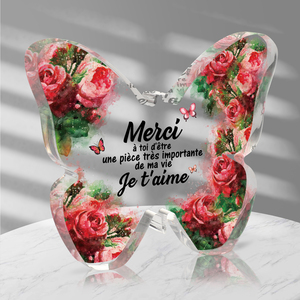 Butterfly Shaped Transparent Acrylic Plaque Holiday Thanksgiving Birthday <b>Memorial</b> <b>Gift</b> For Women Friend - Product Image 2