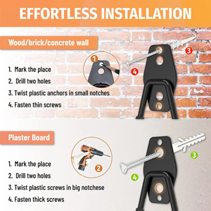 Ganchos de Garaje Pequeños, 4 Piezas, Estilo Industrial, Ganchos y Rieles de Alta Calidad para Almacenamiento, Servicio OEM ODM - Product Image 6