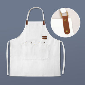 Delantal Personalizado en Blanco, Delantal de Lona de Algodón con Herrajes de Cuero, Decoración, Múltiples Bolsillos para Herramientas, Compatible con Bordado y Logotipo por Transferencia Térmica - Product Image 3