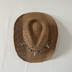 Chapeau d'extérieur évidé Chapeau de plage Chapeau de paille de cow-boy occidental - Product Image 5