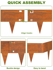 Borde de acero Corten para paisajismo, borde de metal para jardineras y caminos de jardín - Product Image 6