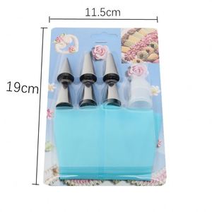 Ensemble de 8 pièces : Poches à douille pour crème et glaçage + 6 embouts en acier inoxydable pour décoration de gâteaux - Product Image 6