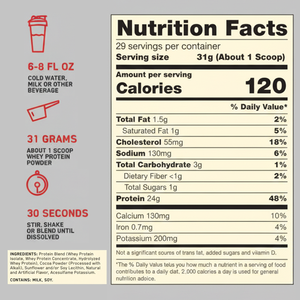 Proteína de Suero de Leche 100% OEM, Sabor Chocolate Doble, 1.98 Libras, Suplementos Deportivos para Adultos, 24 g, 29 Porciones - Product Image 4