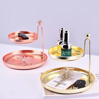 Plateau de buffet moderne de luxe en acier inoxydable à deux étages, diamètre 25 cm, pour la présentation des aliments, le rangement des bijoux et le service de dim sum
