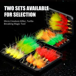 LUSHAZER 20pcs 40pcs Kit de leurres de pêche à la mouche Set de mouches à plumes avec hameçons Colorful Dry Wet Nymph Streamer Trout - Product Image 4