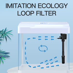 Ecologische Ultra Heldere Gebogen Glas Betta Aquarium Aquarium Aquarium Kleine Vierkante Desktop <span class=keywords><strong>Tank</strong></span> Led Verlichting Buiten Woonkamer 5W Power - Product Image 6