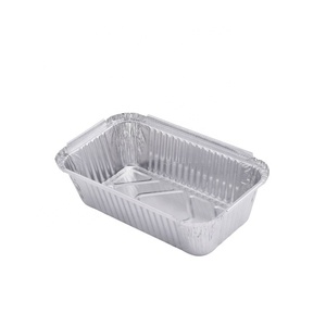 Bán Buôn Hình Chữ Nhật Nhôm Foil Baking Pan Bánh Mì Loaf Pan Dùng Một Lần Phục Vụ Hộ Gia Đình Container BBQ Lá Khay Với Nắp - Product Image 1