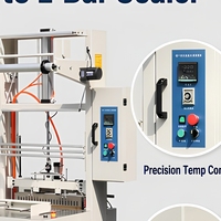 Machine d'emballage sous film rétractable semi-automatique à barre en L, équipement d'emballage thermique à double moteur pour l'eau en bouteille