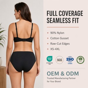 Culottes menstruelles anti-fuites pour femmes, en nylon respirant, lingerie intime, avec doublure en coton, taille mi-haute, ensemble OEM du XS au 4XL - Product Image 2