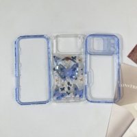 Coque de téléphone antichoc avec motif floral papillon et décoration CD pour ZT Blade V80 PRO