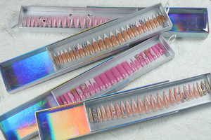 Оптовые накладные ногти в подарочной коробке, длинные, в форме гроба, для маникюра, искусственные ногти - Product Image 4