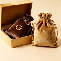Sacs à poussière en velours personnalisés pour bijoux, petits sacs à cordon doux au toucher, résistants à la poussière, avec logo