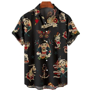 Camisas hawaianas de manga corta con estampado de botones para hombre, camisas informales de playa de verano - Product Image 6