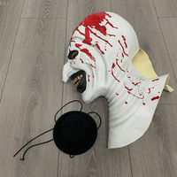 Masque de clown d'horreur, accessoires de costume de cosplay d'Halloween, masque de tête de tueur, tête de corps brisé, visage étrange, masques amusants