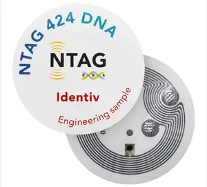 Etiqueta adhesiva Rfid antifalsificación 13,56 Mhz NTAG424 antena frágil de ADN para antifalsificación/transferencia/copia