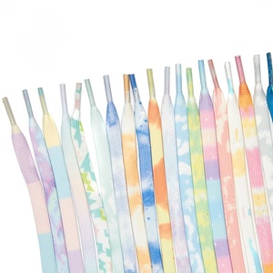 Cordones planos de correas de poliéster ecológicos Tie Dye para <span class=keywords><strong>zapatillas</strong></span> de deporte coloridas Cordones deportivos atléticos - Product Image 2