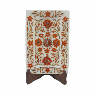 ถาดเสิร์ฟลายหินอ่อนหรูหรา, ถาดเสิร์ฟลายหินคาร์เนเลียน, ถาดเสิร์ฟตกแต่งทำมือ, ที่วางเครื่องประดับ 9 x 7 นิ้ว - Product Image 1