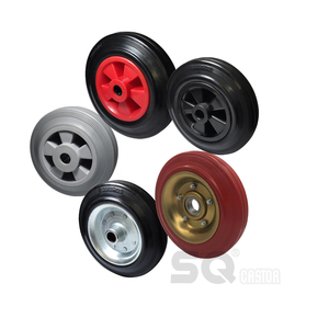 Roue noire et pneu en caoutchouc solide et roulement à rouleaux ou à billes 160mm 6 pouces pour les roues de chariot à main Jockey de remorque - Product Image 6