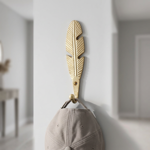 AK Brass Solid Brass Feather Leaf Wall <b>Hook</b> Antique Finished <b>Decorative</b> <b>Coat</b> <b>Hook</b> Wall Hanger Clothes Hanger Home Decor Hardware - Product Image 5