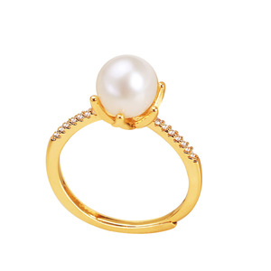 Anillo de Perlas de Agua Dulce Elegante al por Mayor, Diseño de Corona de Reina con Boca Abierta, Joyería de Moda Transfronteriza - Product Image 5