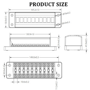 Bloc de fusibles à lame 10 voies pour entrées et sorties, support de fusibles pour fusibles ATC/ATS/287/257 pour automobile, camion, bateau, marine, camping-car - Product Image 2
