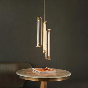 Luz colgante de cristal de <span class=keywords><strong>estilo</strong></span> <span class=keywords><strong>italiano</strong></span>, barra de hierro dorada de lujo, luz colgante de techo, Villa, Hotel, sala de estar, diseñador, decoración de luz interior - Product Image 1