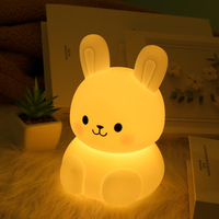 Creative Fat Da Silicone Lapin Veilleuse Chevet Dormir Lampe LED Fête Des Enfants Cadeau Clap Lampe Effet Explosion Dessin Animé