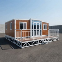 Maison conteneur extensible 20FT 40FT, 2-3 chambres, préfabriquée, modulaire en acier, conception à double aile, pour bureau moderne, centre commercial, villa