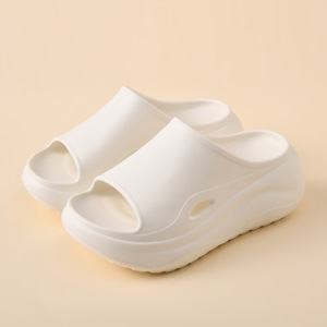 Sandalias de Plataforma para Mujer, Marca Guru, Suela Gruesa, Aumentan la Altura, Antideslizantes, para Interiores y Exteriores, EVA, Blanco Leche, Negro Mika - Product Image 1