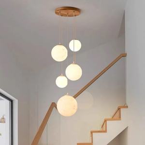 Lámpara colgante grande YW para sala de estar, lámpara de escalera suspendida de altura ajustable para Villa, Loft, edificio dúplex, nuevo Lunar - Product Image 4