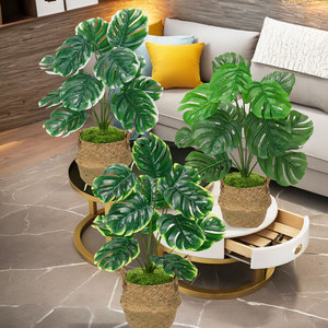 กระถางต้นไม้ประดิษฐ์สีเขียว ตะกร้า<span class=keywords><strong>ฟาง</strong></span>ตกแต่ง ดอกไม้ปลอม สำหรับตกแต่งสำนักงาน ร้านอาหาร ฉากกั้น ตกแต่งสวน จัดสวน ขนาด 50 ซม. - Product Image 2