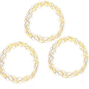 พวงหรีดโลหะ LED เรืองแสง ใช้พลังงานจากแบตเตอรี่ ของตกแต่งคริสต์มาสแบบแขวน ตกแต่งบ้านในเทศกาล - Product Image 4