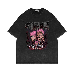 280g Heavy Cotton t <strong>Shirt</strong> Washed Tshirts Oversize Black Half-sleeved Top Vintage t <strong>Shirt</strong> Anime <strong>Chainsaw</strong> <strong>Man</strong> American T-<strong>shirt</strong> - Product Image 5