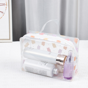 Sac de <span class=keywords><strong>toilette</strong></span> transparent personnalisé KONCAI avec imprimé ours, organiseur de maquillage imperméable, pochette cosmétique portable pour femme, pour les voyages, la salle de bain, la salle de sport - Product Image 3