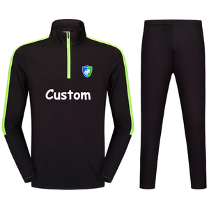 Maillot de survêtement noir de la meilleure qualité pour l'entraînement des hommes, veste de football en polyester, survêtement de football en polyester, ensemble de 2 pièces - Product Image 1