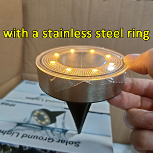 Vente Chaude Mise à Jour 8LED, <span class=keywords><strong>Lampe</strong></span> <span class=keywords><strong>Solaire</strong></span> de Jardin IP65 en Acier Inoxydable pour Extérieur, Pelouse, Allée, Paysage, <span class=keywords><strong>Lampe</strong></span> <span class=keywords><strong>LED</strong></span> Encastrable - Product Image 2