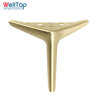 WELLTOP Vente en gros Accessoires de quincaillerie d'ameublement Pieds de support de lit d'armoire Pieds en métal Pieds de meuble de canapé Pieds de meuble dorés