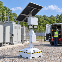 Tour d'éclairage solaire portable TPE-300B 440W avec panneau solaire, remorque LED IP23 DC blanche pour la sécurité des chantiers