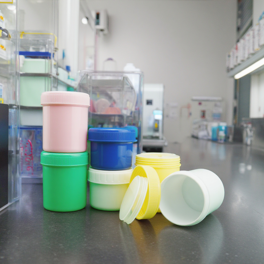 10oz white plastic jars with lids