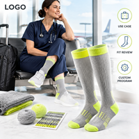 Chaussettes de compression sportives pour infirmières, avec garniture confortable, soutien gradué du mollet, composition du matériau, logo, format de l'emballage, échantillon, avis