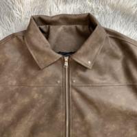 Vestes en daim vintage à fermeture éclair DENIMGUYS, vestes de moto pour homme, vestes et manteaux en cuir pour la course à moto
