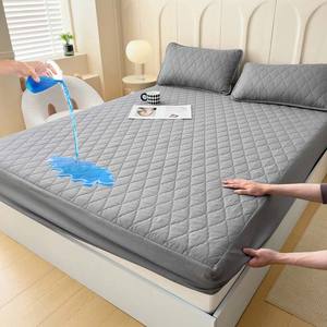 Protecteur de matelas imperméable en mélange de coton et de polyester, matelassé, anti-urine, antidérapant, couverture intégrale - Product Image 3