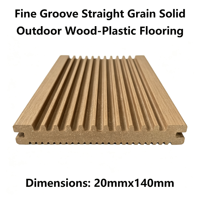 Planches de terrasse en WPC massif 140 mm x 20 mm, grain droit, rainures fines, longueur personnalisée 4000 mm, terrasse extérieure composite pour jardin, imperméable