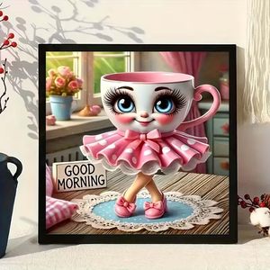 Kits de peinture au diamant SONGWOOART Coffee Cup Dancer pour adultes, pour la décoration murale de la maison, peinture au diamant personnalisée - Product Image 2