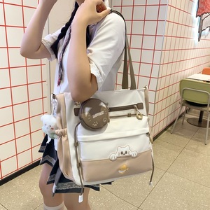 Sac <span class=keywords><strong>Tendance</strong></span> 2025 – Sac à bandoulière en nylon avec fermeture éclair motif chat mignon pour femmes et étudiantes, grande capacité - Product Image 3