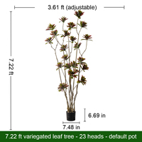 Pohon Croton Buatan Modern, Tanaman Palsu Berwarna-warni, Pot PET Putih, Ramah Lingkungan, Tahan Air, Dekorasi Interior, Dekorasi Butik