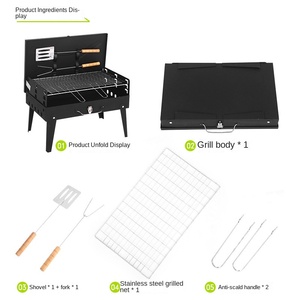 Parrilla de carbón plegable de acero para exteriores, superventas transfronteriza, con caja de herramientas - Product Image 3