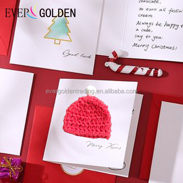 Sevimli Mini küçük örgü noel için bere şapka noel ve DIY hediyeler için noel kartları için bebek duş dekoratif hediye