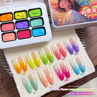 Nouvelle série Jiugongge Rainbow Flower Language Gel UV Halo Dye Poudre de dégradé Fard à joues solide Vernis à ongles certifié MSDS