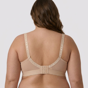 Fabrieksgroothandel <span class=keywords><strong>Plus</strong></span> <span class=keywords><strong>Size</strong></span> Volledige Dekking Jacquard Draadloze Brede Mesh Vleugel Hoge Elastische Onderband Minimizer BH voor Dagelijks Gebruik - Product Image 4